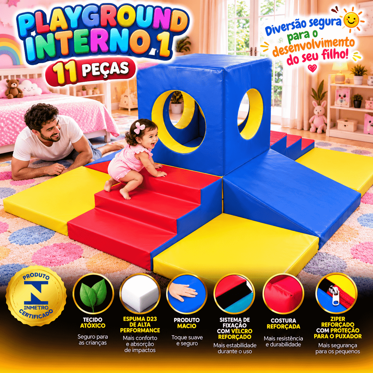 Playground Espumado Master Play com 14 peças - Master Brink - Imagem 6