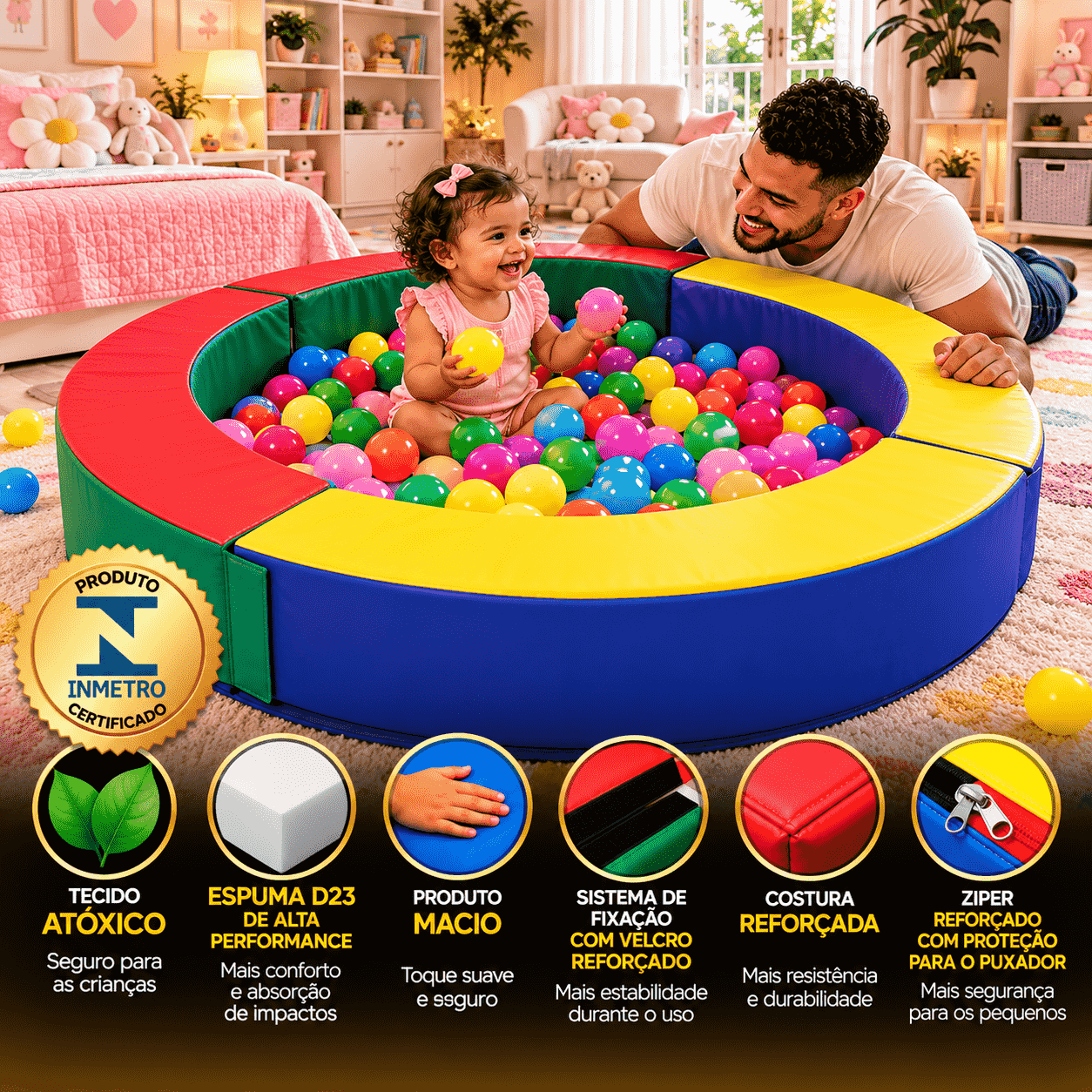 Piscina Circular Espumado com 5 Peças 150 x 150 x 30cm - Master Brink - Imagem 7