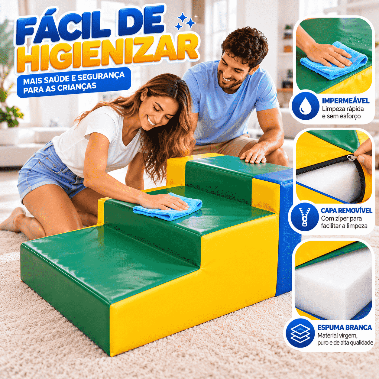Playground Circuito Ginasta Espumado com 11 Peças - Master Brink - Imagem 6
