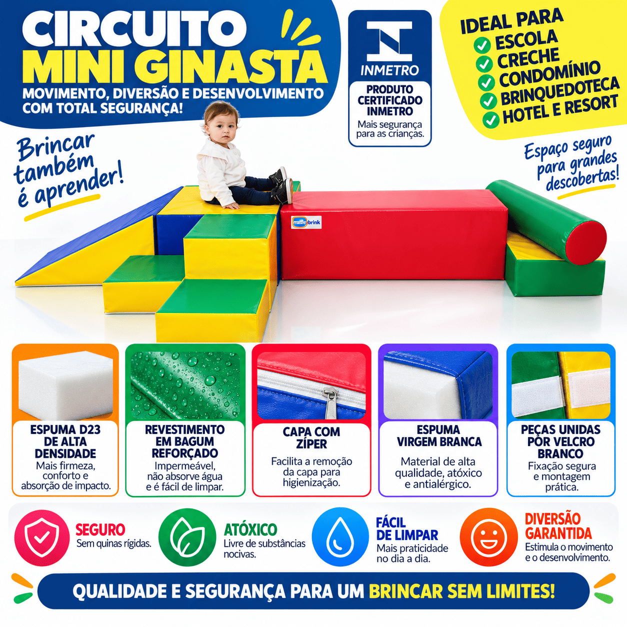 Playground Espumado Circuito de Equilíbrio ao Cubo com 10 peças - Master Brink - Imagem 4