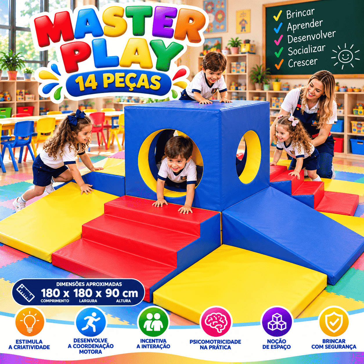 Playground Espumado Master Play com 14 peças - Master Brink - Imagem 3