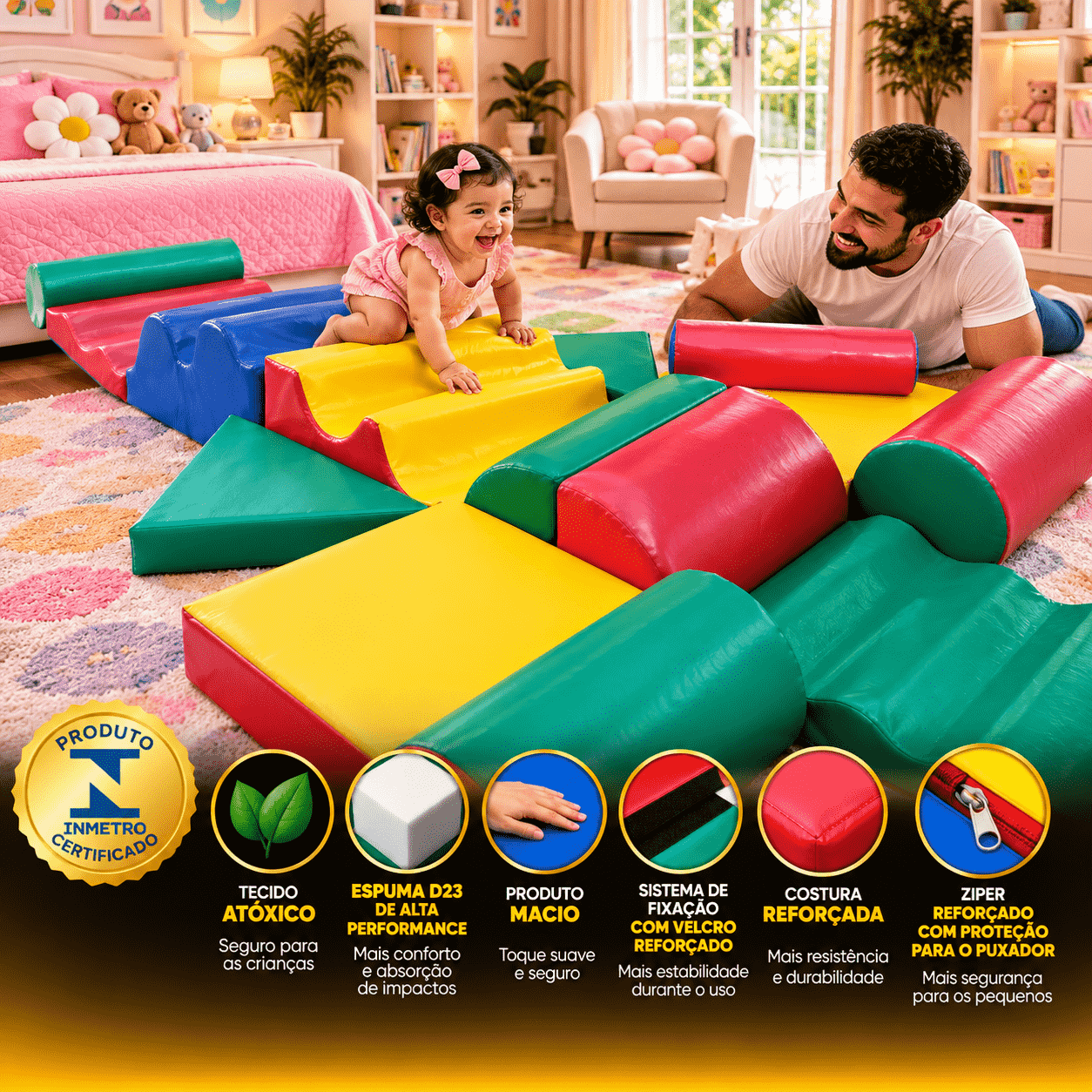 Playground Espumado Circuito de Atividades 1 com 14 peças - Master Brink - Imagem 7