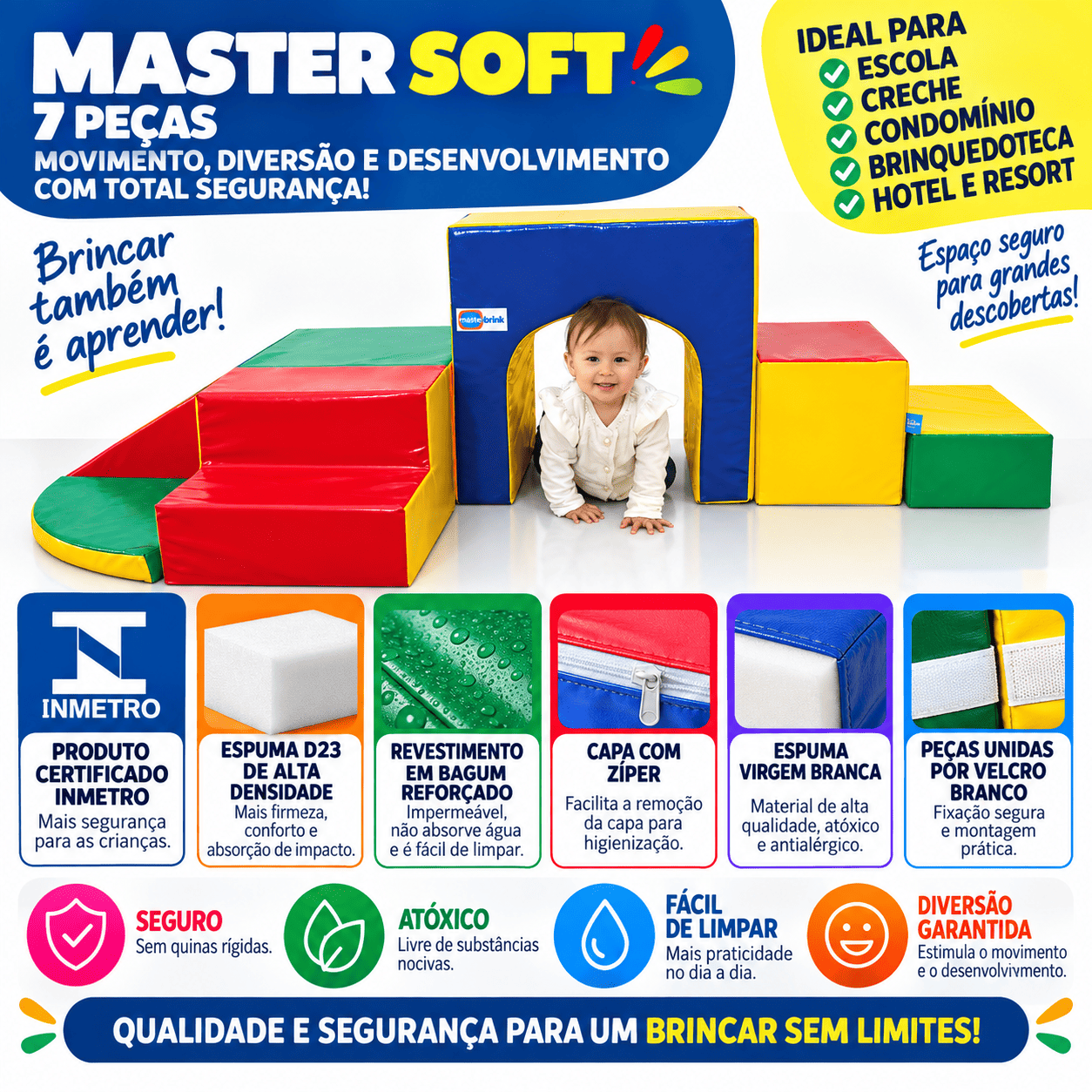 Playground Espumado Master Soft com 7 peças - Master Brink - Imagem 5