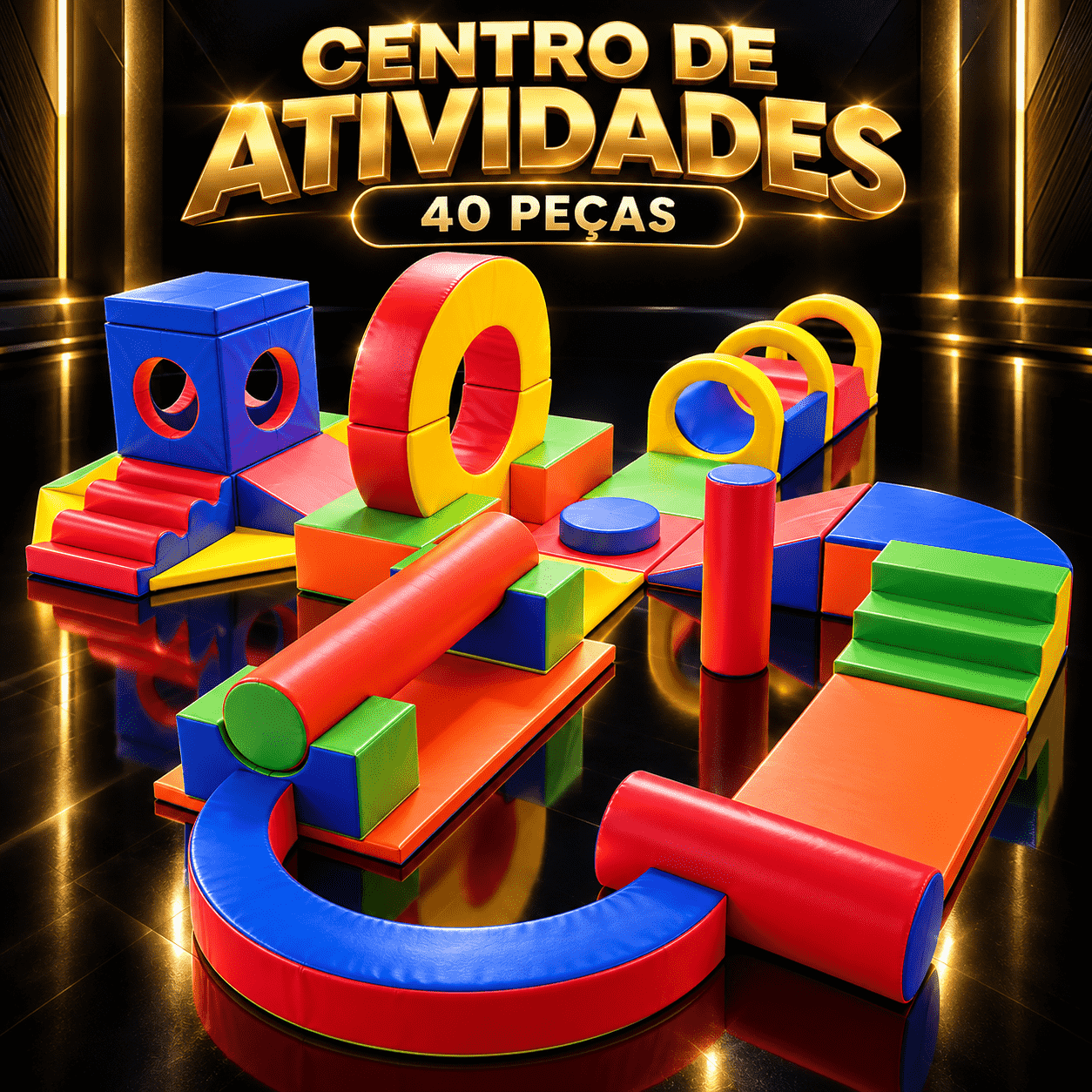 Playground Espumado Centro de Atividades com 40 peças - Master Brink - Imagem 2