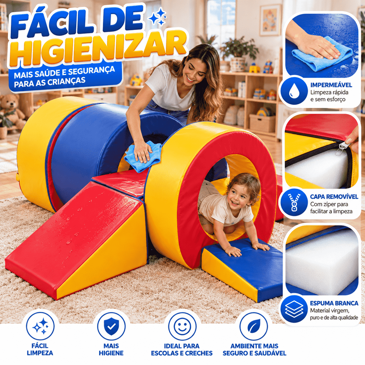 Playground Espumado Master Túnel com 8 peças - Master Brink - Imagem 6