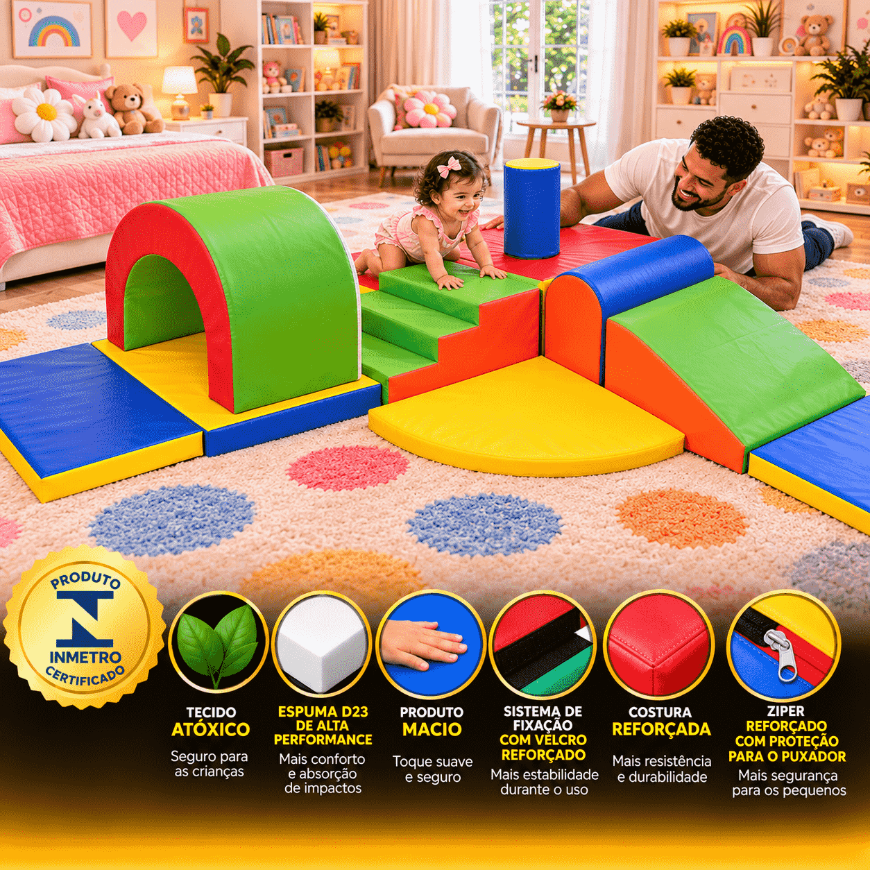 Playground Espumado Circuito Baby 2º Desafio com 10 peças - Master Brink - Imagem 6
