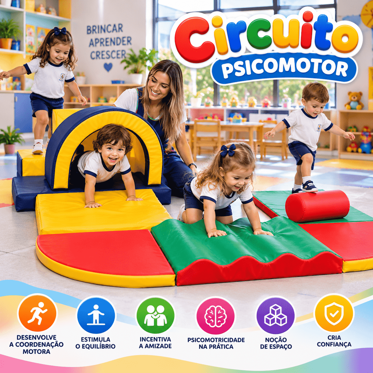 Playground Espumado Circuito Baby 1º Desafio com 9 peças - Master Brink - Imagem 3