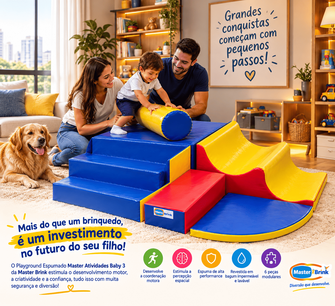 Playground Espumado Master Atividades Baby 3 com 6 peças - Master Brink - Imagem 6