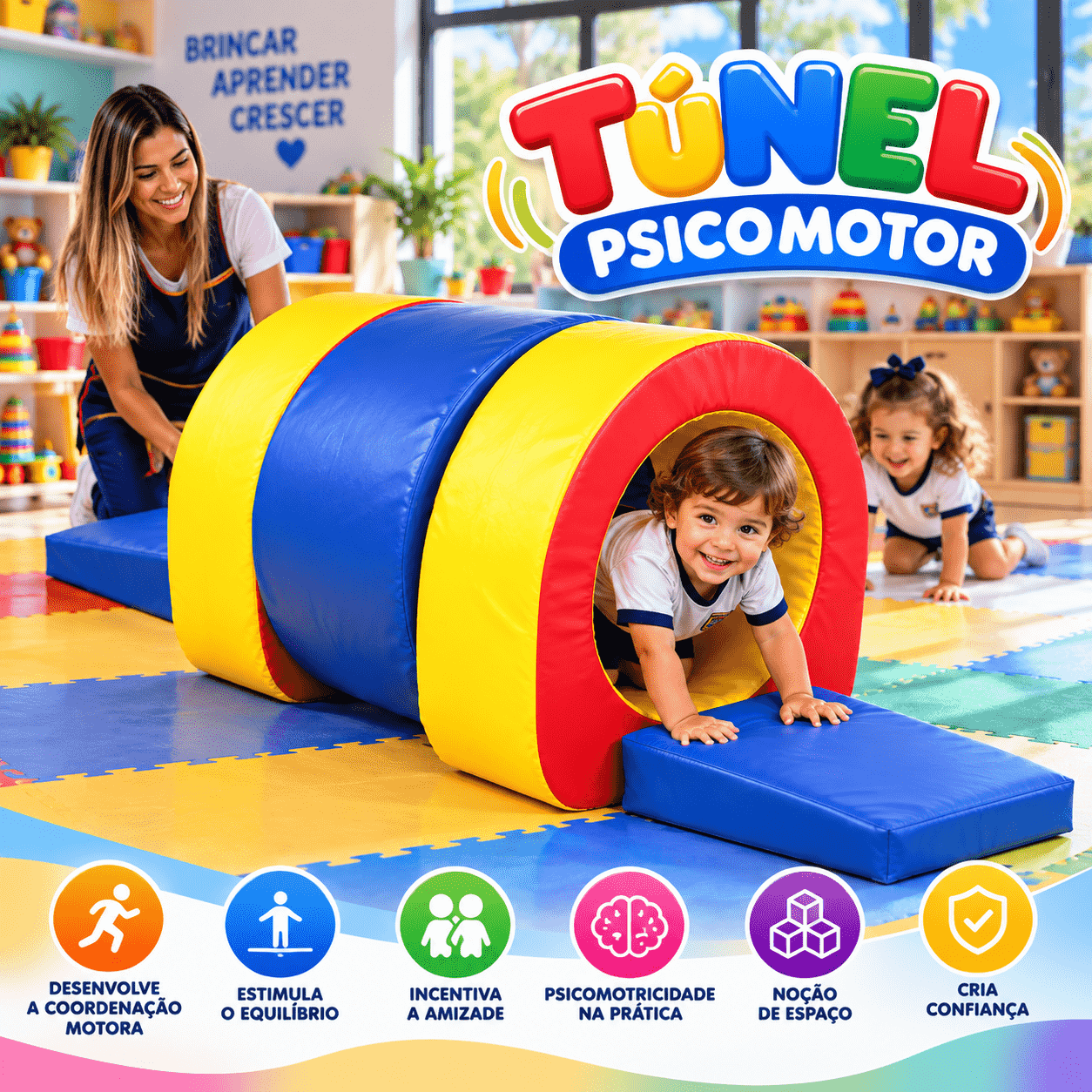 Playground Espumado Master Túnel com 5 peças - Master Brink - Imagem 3