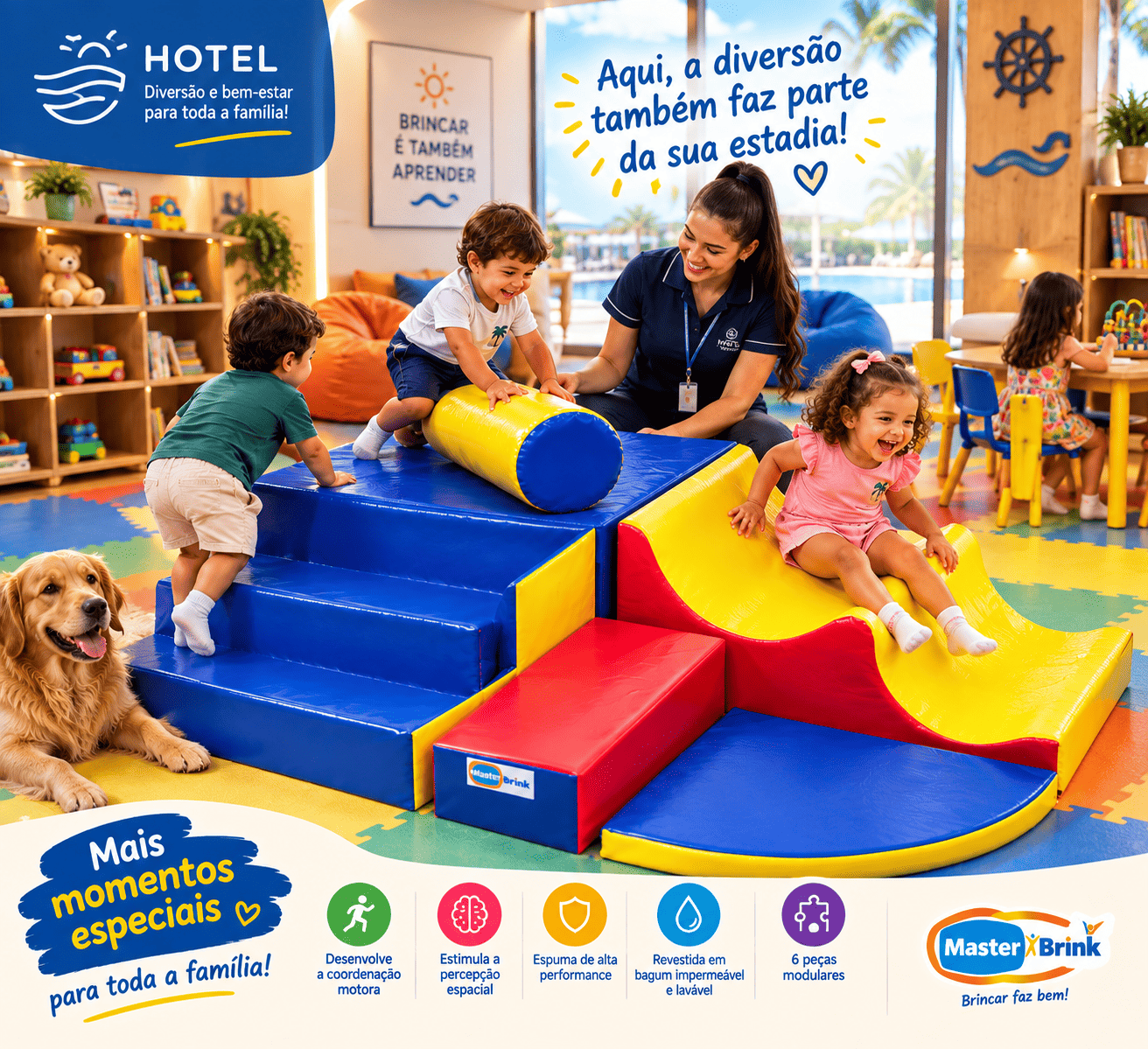 Playground Espumado Master Atividades Baby 3 com 6 peças - Master Brink - Imagem 2