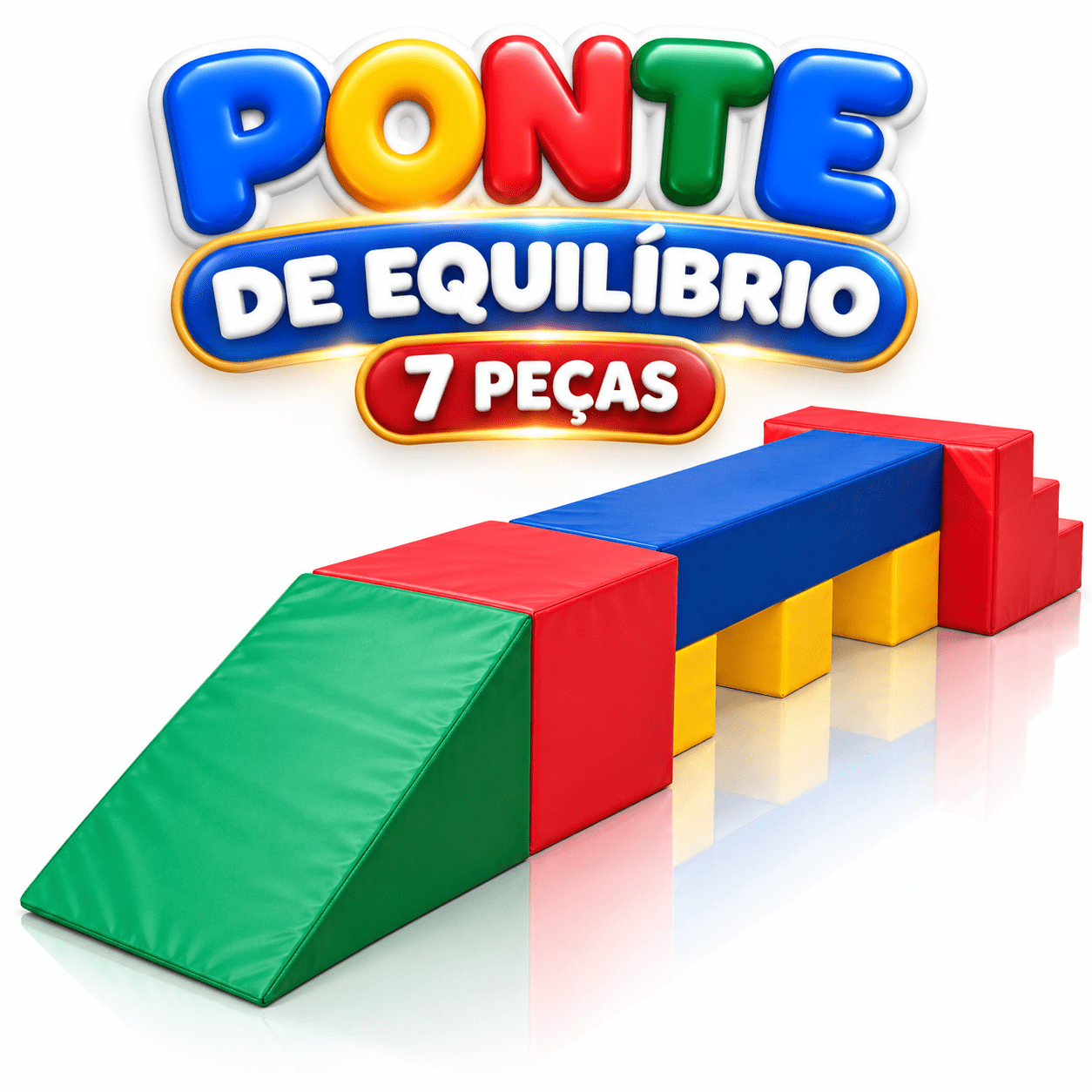 Playground Ponte de Equilíbrio Espumado com 7 Peças - Master Brink - Imagem 4