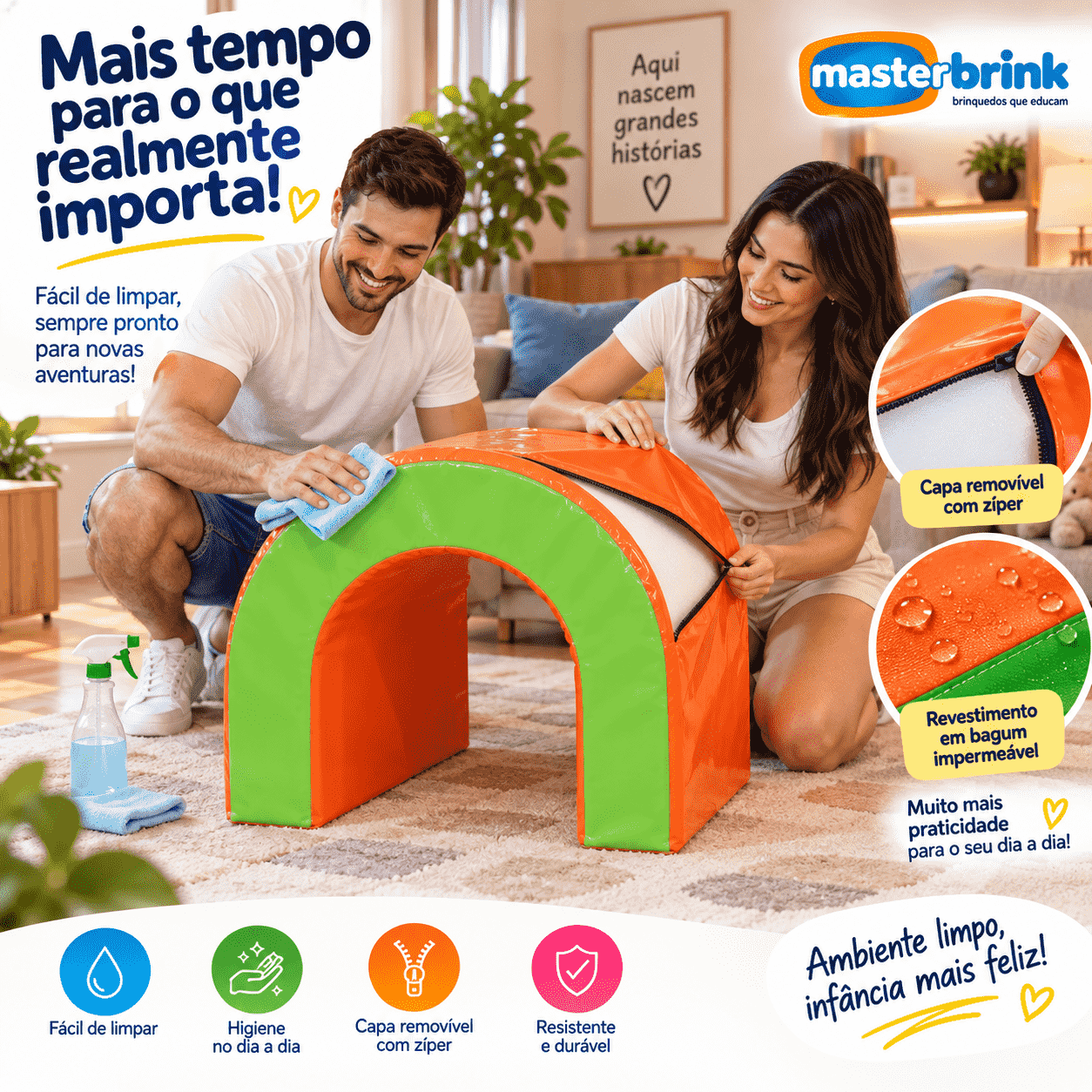 Playground Espumado Soft Túnel Baby Little com 5 peças - Master Brink - Imagem 7