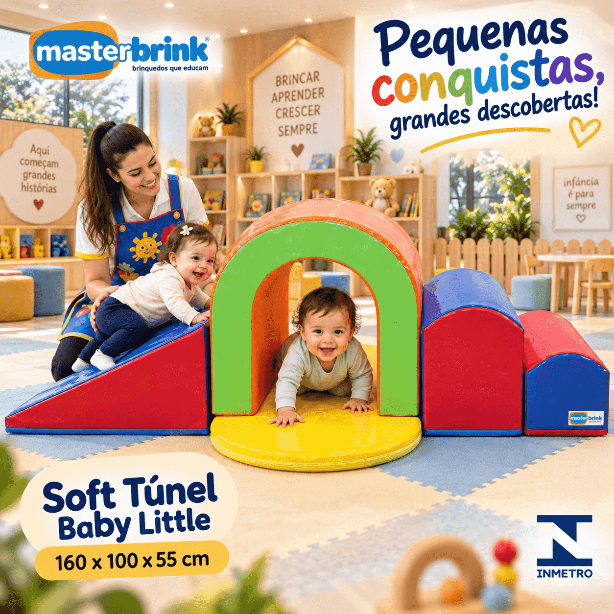 Playground Espumado Soft Túnel Baby Little com 5 peças - Master Brink - Imagem 3