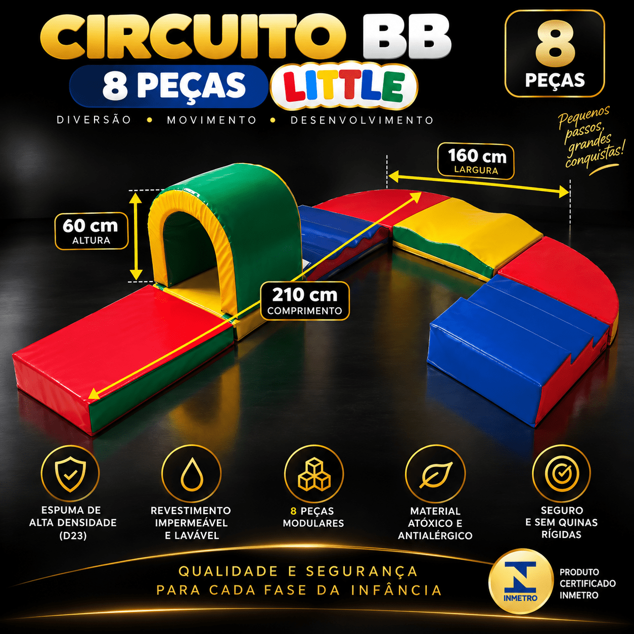 Playground Espumado Circuito Bebê Little com 8 peças - Master Brink - Imagem 2