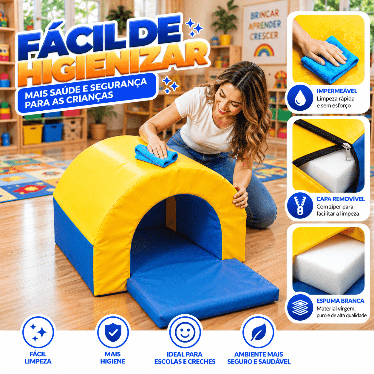 Playground Interno 1 Espumado com 11 peças - Master Brink - Imagem 8